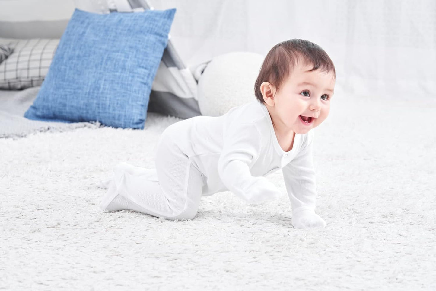 Baby Kids Footed Sleeper Pajamas with Mitten Cuffs - Cotton Long Sleeve Snap-Up Toddler Onesies Sleep and Play for 0-12 Month