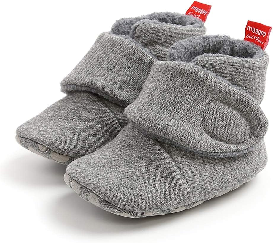 Unisex Baby Cotton Fleece Booties Newborn Boys Girls Plush Cotton Socks Soft Sole Warm Winter Infant Slippers Toddler Crib Shoes