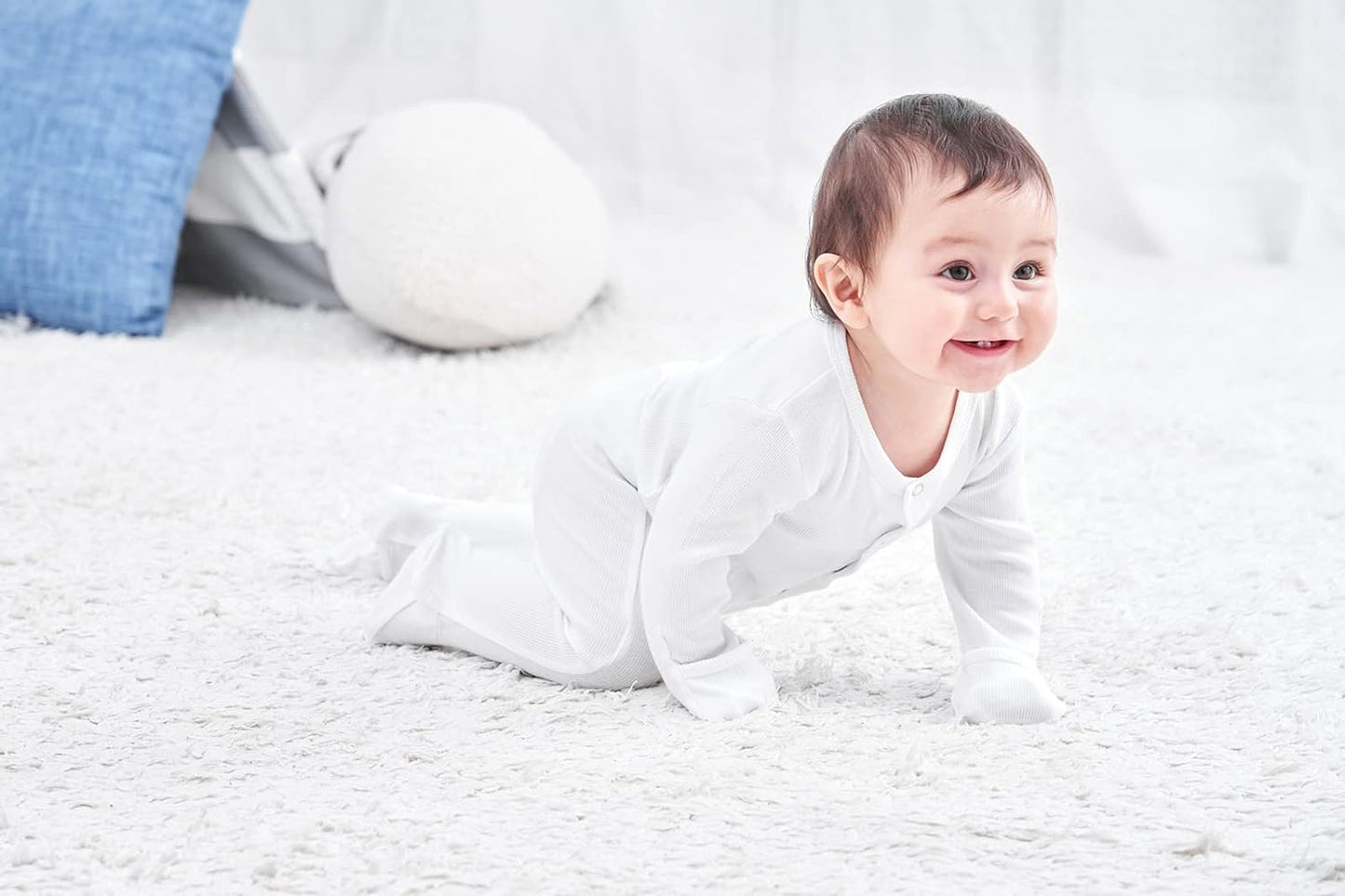 Baby Kids Footed Sleeper Pajamas with Mitten Cuffs - Cotton Long Sleeve Snap-Up Toddler Onesies Sleep and Play for 0-12 Month