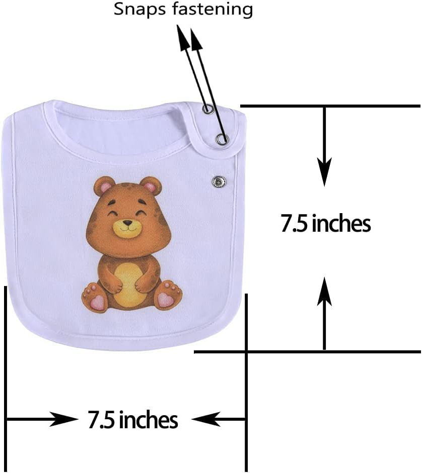 Cotton Waterproof Baby Bibs for Girls Boys Unisex for Drooling Drooler Teething with Snaps,Oeko-Tex Certified Print