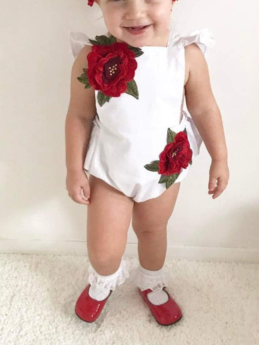 Baby Girls Jumpsuit Newborn Infant Kids Floral Clothes Summer Romper Bodysuit Sundress Outfits