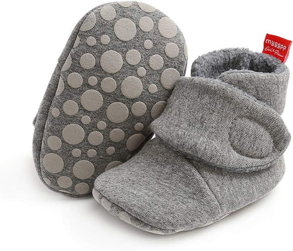 Unisex Baby Cotton Fleece Booties Newborn Boys Girls Plush Cotton Socks Soft Sole Warm Winter Infant Slippers Toddler Crib Shoes