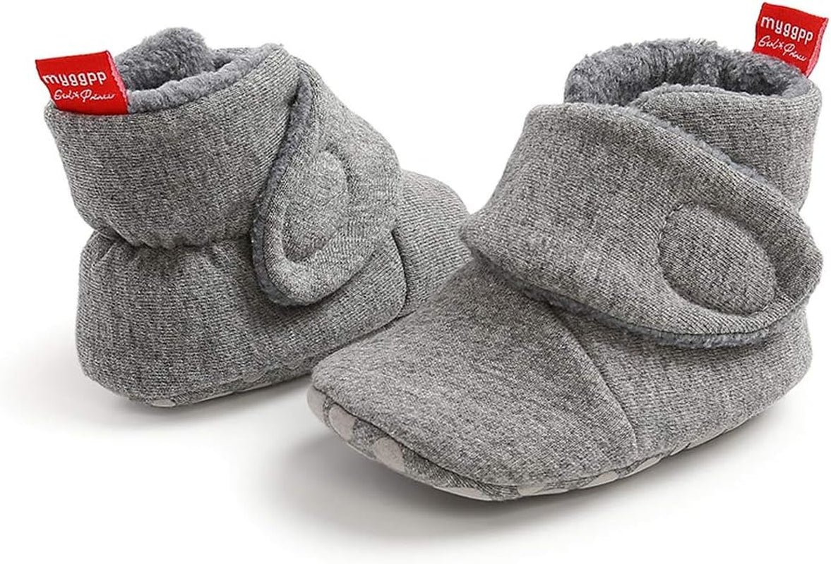 Unisex Baby Cotton Fleece Booties Newborn Boys Girls Plush Cotton Socks Soft Sole Warm Winter Infant Slippers Toddler Crib Shoes