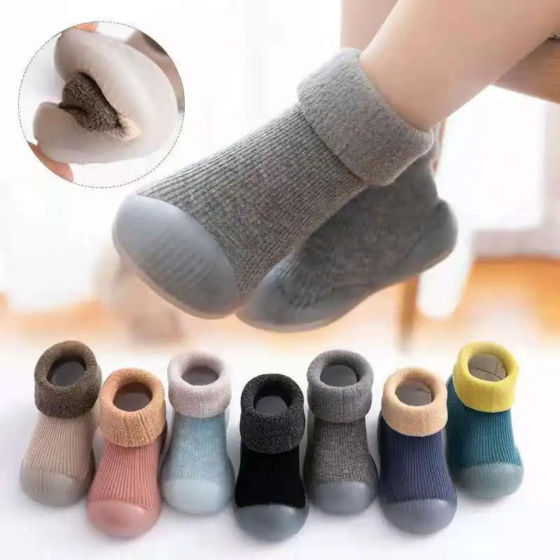 Winter Infant Toddler Baby Socks Shoes Warm Plush Kids Girls Boys Snow Boots Outdoor Soft Bottom Non-Slip Child Newborn Booties