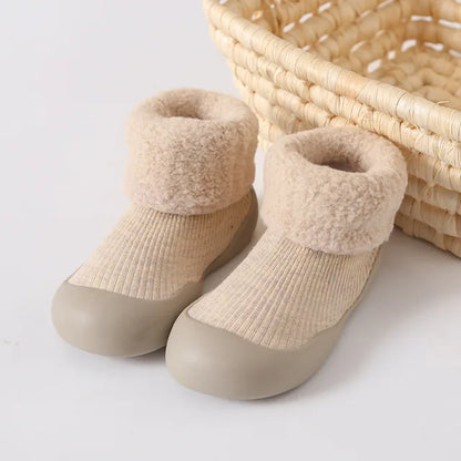 Winter Infant Toddler Baby Socks Shoes Warm Plush Kids Girls Boys Snow Boots Outdoor Soft Bottom Non-Slip Child Newborn Booties