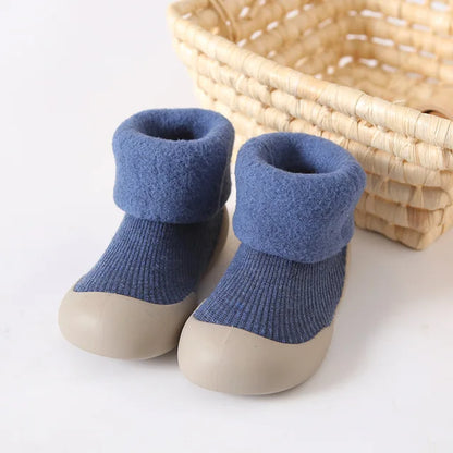 Winter Infant Toddler Baby Socks Shoes Warm Plush Kids Girls Boys Snow Boots Outdoor Soft Bottom Non-Slip Child Newborn Booties