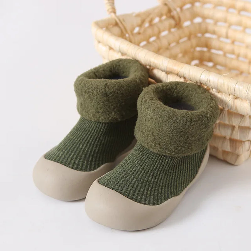 Winter Infant Toddler Baby Socks Shoes Warm Plush Kids Girls Boys Snow Boots Outdoor Soft Bottom Non-Slip Child Newborn Booties