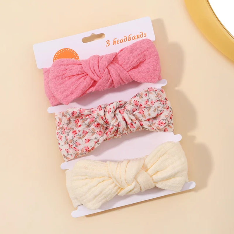 3Pcs Baby Girls Headband Set Bow Knot Head Wrap Bandage Kids Toddlers Headwear Hair Band Infant Baby Newborn Hair Accessories