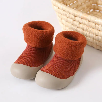 Winter Infant Toddler Baby Socks Shoes Warm Plush Kids Girls Boys Snow Boots Outdoor Soft Bottom Non-Slip Child Newborn Booties